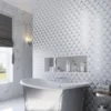 Saint Tropez White 3.75X3.75 Matte Glass Mosaic 1