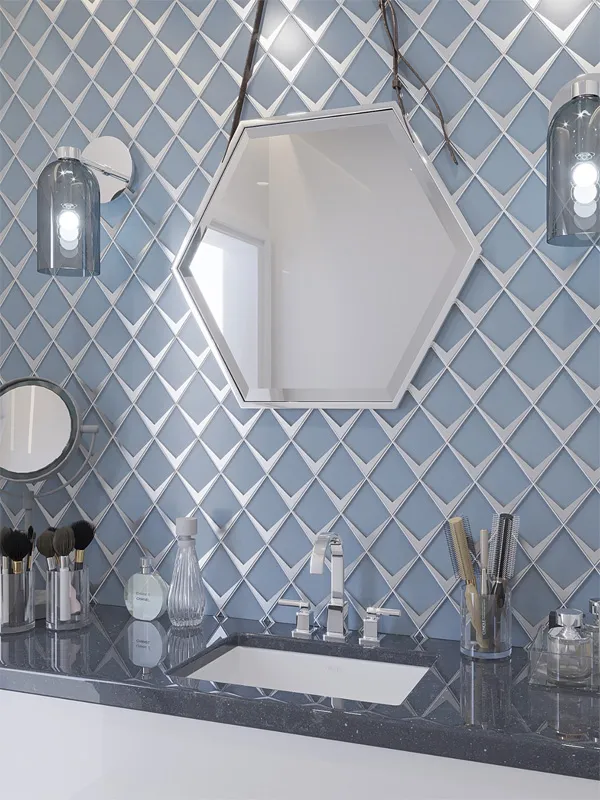 Saint Tropez Cadet 3.75X3.75 Matte Glass Mosaic 2