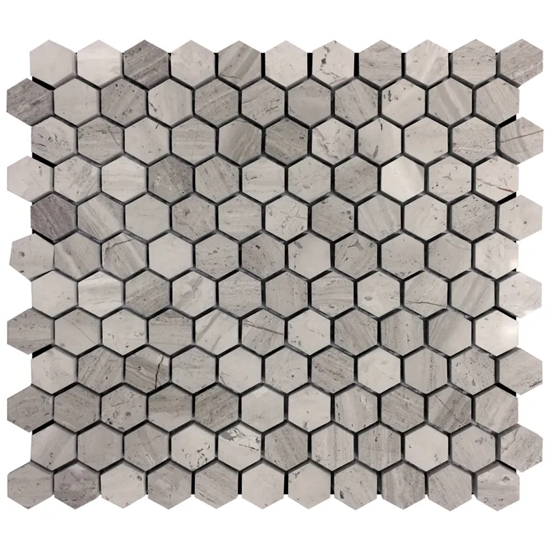 Wooden Nickels 1X1 Polished Grey mosaic 0