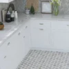 Largo 3.75X3.75 Polished Wooden Grey, Bianco Carrara Mosaic 2