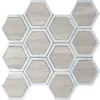 Largo 3.75X3.75 Polished Wooden Grey, Bianco Carrara Mosaic 0