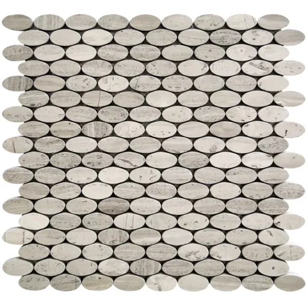 Quenelle 0.6X1.2 Polished Wooden Grey Mosaic 1