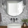 Hemingway Circle 0.8X0.8 Polished Wooden Grey, Eastern White Mosaic 3