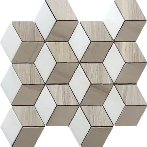 Metropolitan 2.2X3.7 Polished Thassos White, Wooden Grey, Athens Grey Mosaic 0