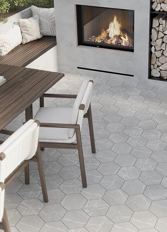 Terra Bardiglio 8.1X9.25” Matte Porcelain mosaic 2