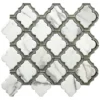 Trellis 5 3.7X3.7 Polished Bianco Carrara Polished, Murano Silver Glass Mosaic 0