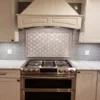 Trellis 5 3.7X3.7 Polished Bianco Carrara Polished, Murano Silver Glass Mosaic 2