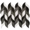 Nero Bianco Leaf 9.6X12.2 Polished Eastern Black, Thassos Tile 0