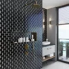 Nero Bianco Brick 1.9X3.8+0.3X0.3 Polished Eastern Black, Thassos Mosaic 1