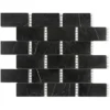 Nero Bianco Brick 1.9X3.8+0.3X0.3 Polished Eastern Black, Thassos Mosaic 0