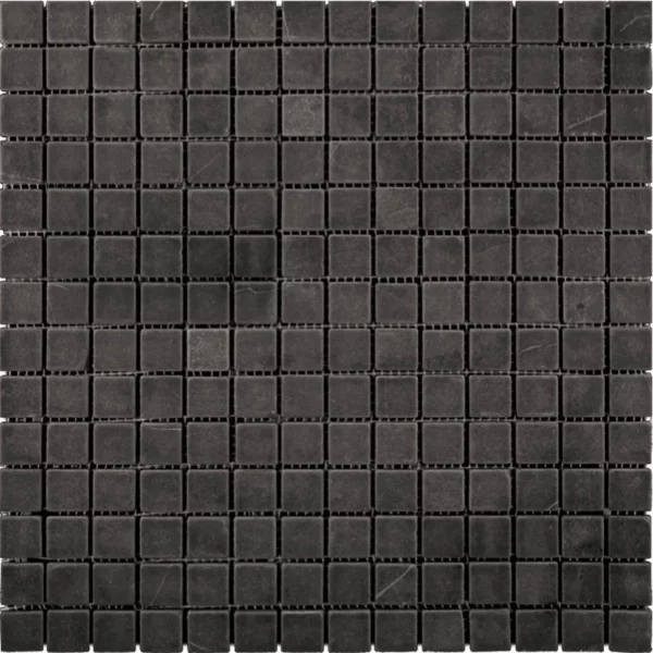 Nero Square Tumbled 0.75X0.75 Honed Eastern Black Mosaic 1