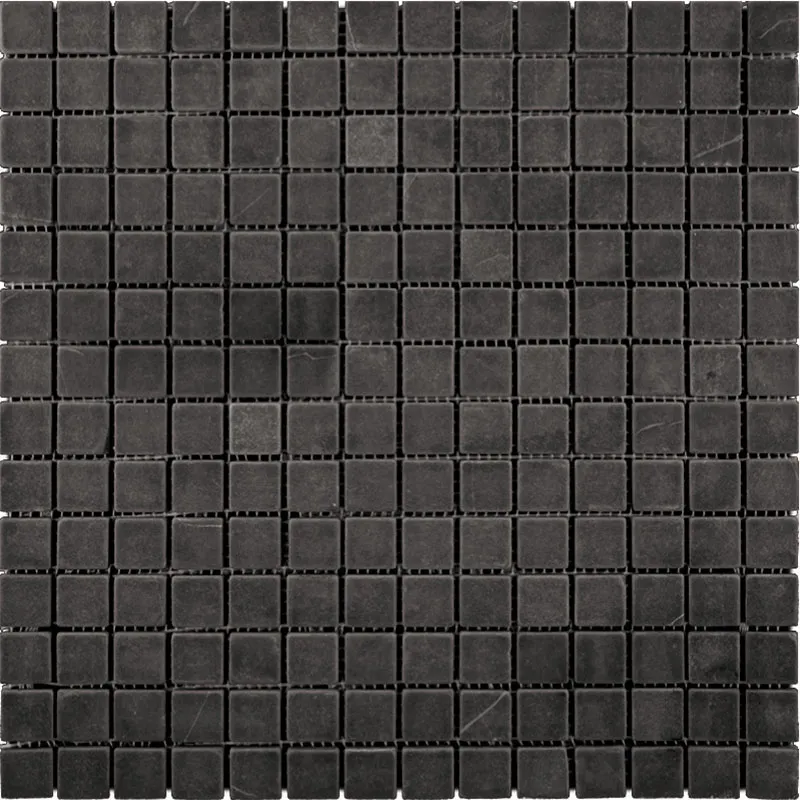 Nero Square Tumbled 0.75X0.75 Honed Eastern Black Mosaic 0