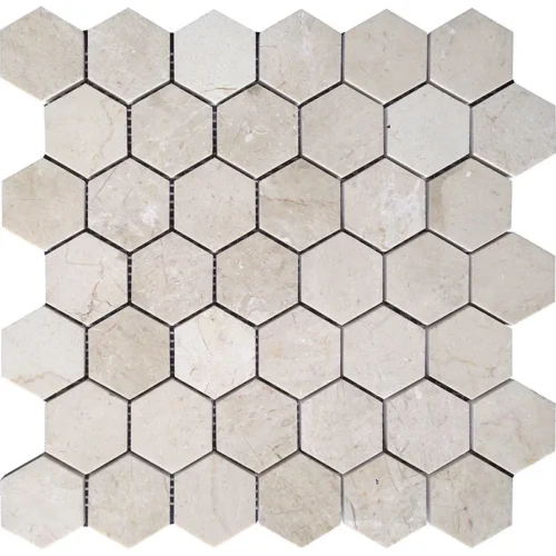 Crema 2X2 Hex Honed 1.9X1.9 Marble Mosaic 0