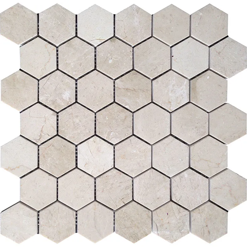 Crema 2X2 Hex Honed 1.9X1.9 Marble Mosaic 0