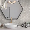 Crema 2X2 Hex Honed 1.9X1.9 Marble Mosaic 2