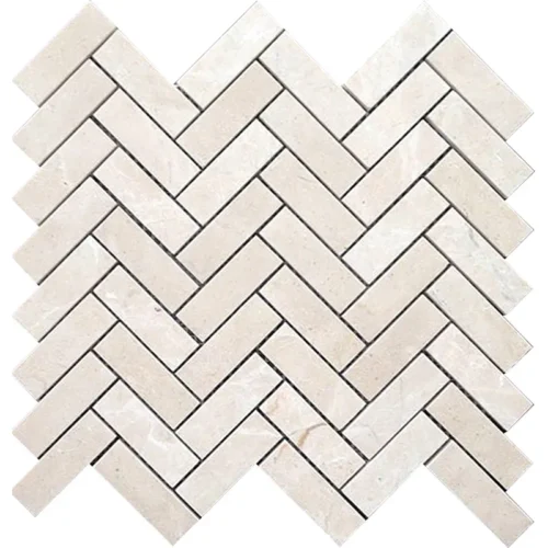 Crema 1X3” Herringbone 1X3 Polished Marble Mosaic 0