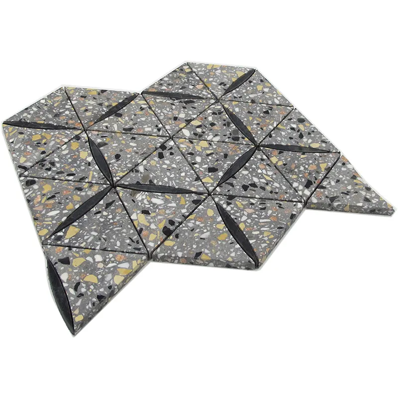 Danieli 10.9X12.6 Honed Terrazzo, Black Limestone Tile 2