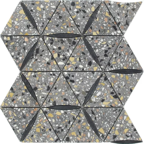 Danieli 10.9X12.6 Honed Terrazzo, Black Limestone Tile 1