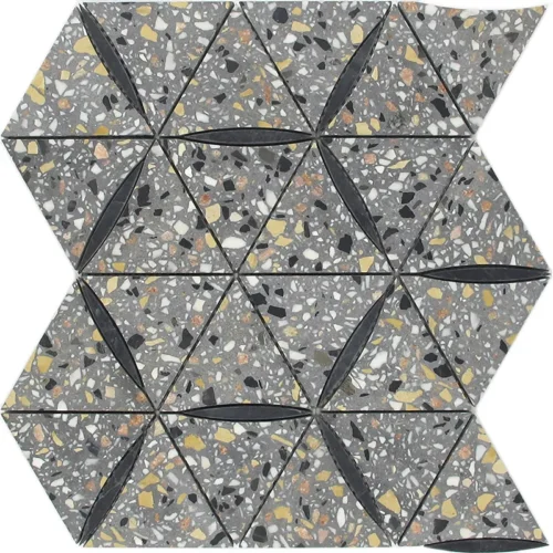 Danieli 10.9X12.6 Honed Terrazzo, Black Limestone Tile 0