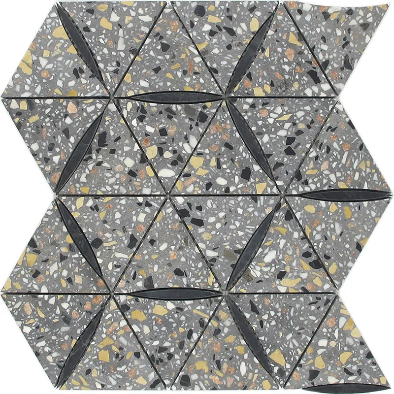 Danieli 10.9X12.6 Honed Terrazzo, Black Limestone Tile 0