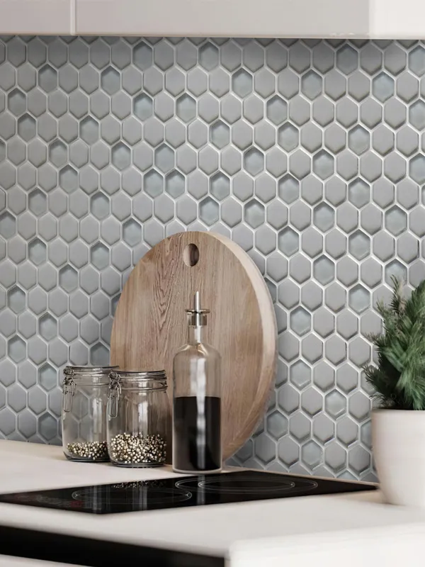 Truffle Forme 0.9X0.9 Matte, Glossy Recycled Glass Mosaic 2