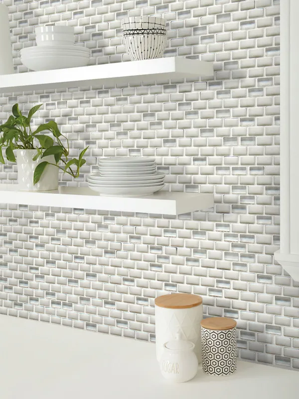 Glacage Brique 04X0.8 Matte, Glossy Recycled Glass Mosaic 2