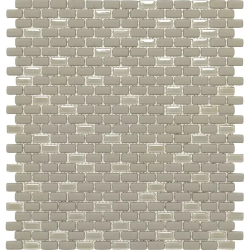 Crepe Brique 04X0.8 Matte, Glossy Recycled Glass Mosaic 0