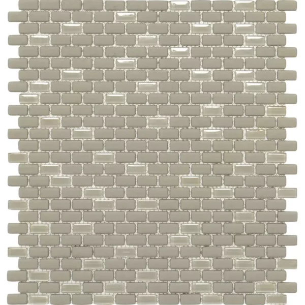 Crepe Brique 04X0.8 Matte, Glossy Recycled Glass Mosaic 1