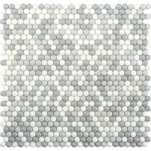 Cercle Gris 0.5X0.5 Glossy Recycled Glass Mosaic 0