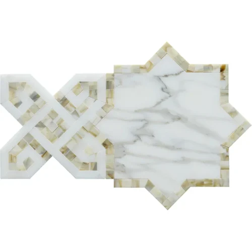 Zarif Calacatta 7.6x7.6 Glossy Glass Tile 0