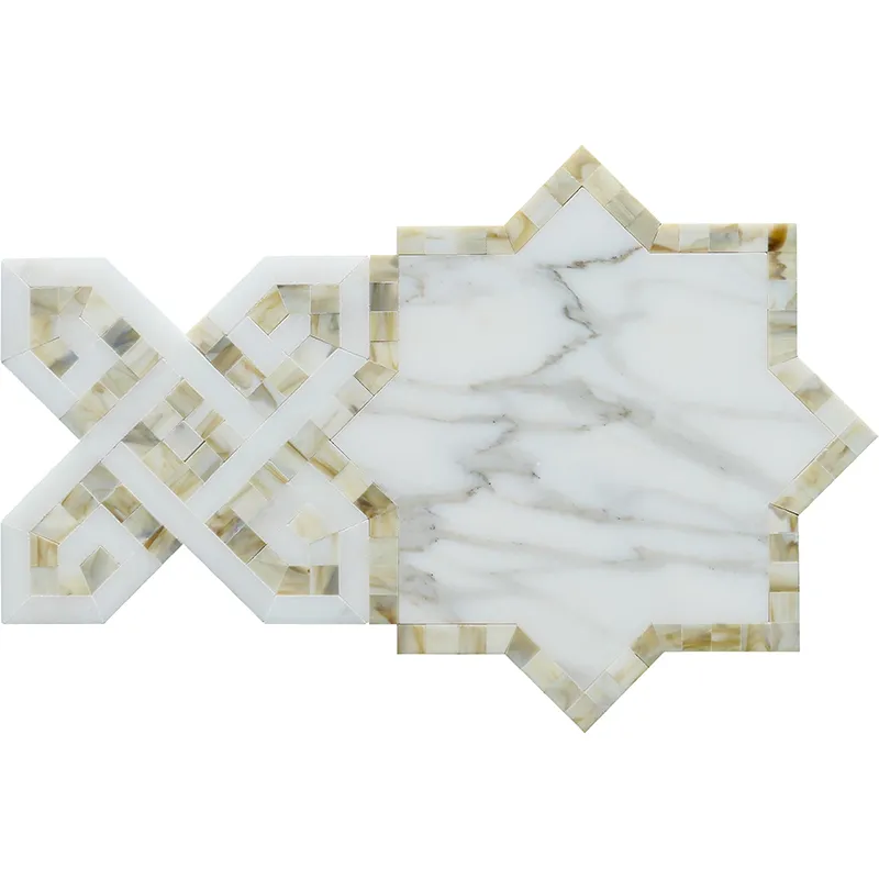 Zarif Calacatta 7.6x7.6 Glossy Glass Tile 0