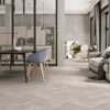 Zen Chevron Grey 24X48 23.7X47.25 Matte Colored Body Porcelain Tile 1