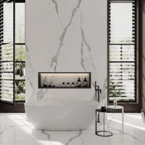 Statuario Antique 126x63 White Polished Quartz Slab 0