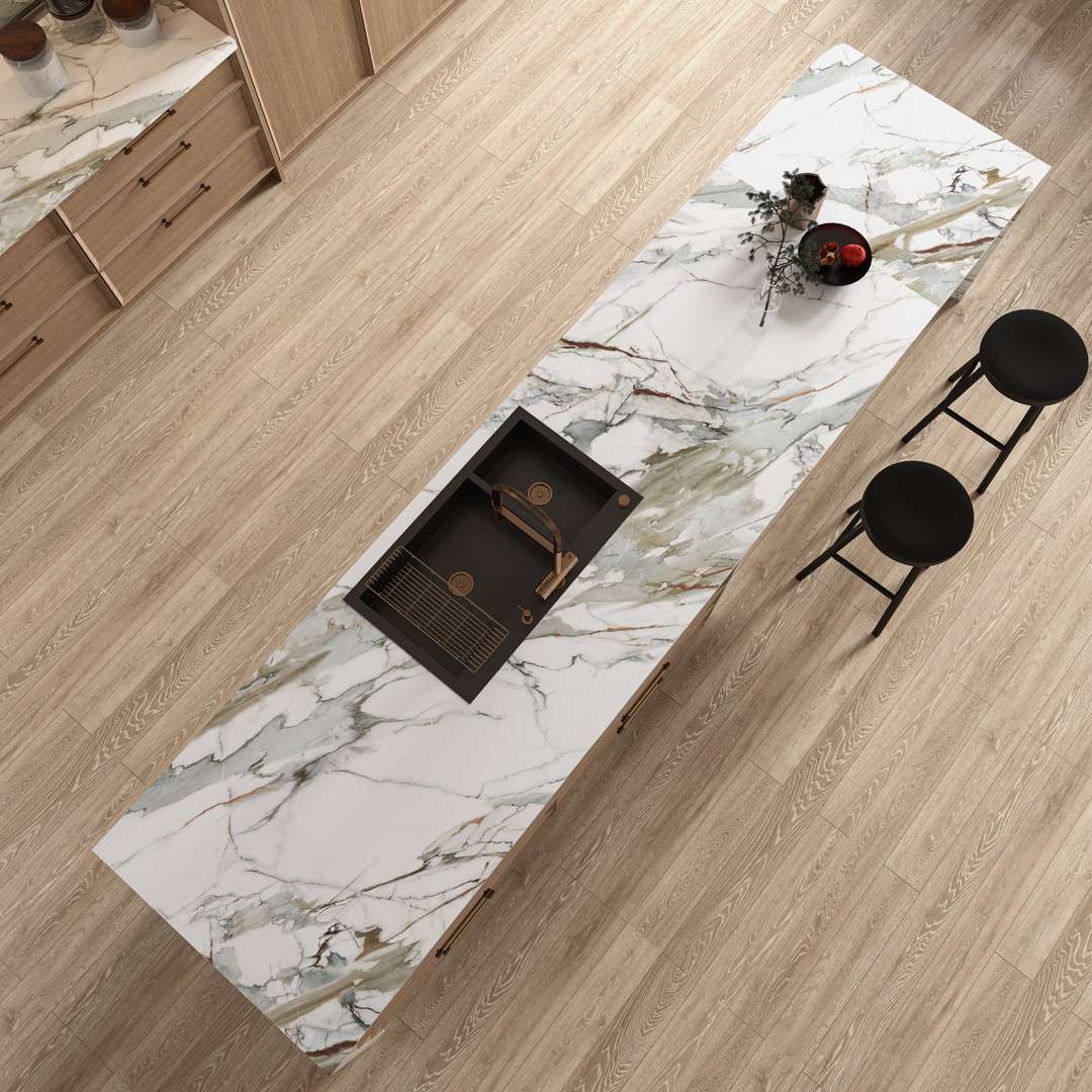 Macchia Vecchia 126x63 White Polished Quartz Slab 0