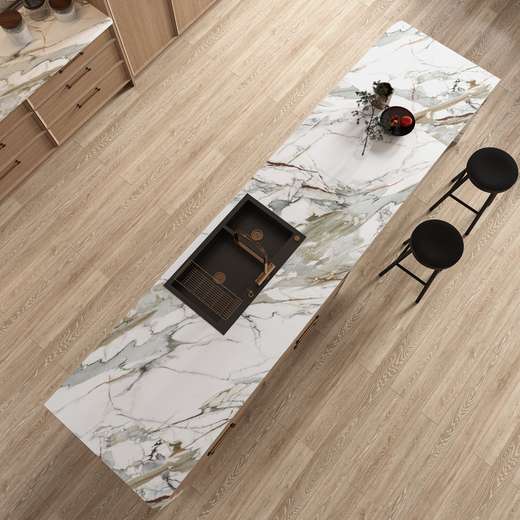 Macchia Vecchia 126x63 White Polished Quartz Slab 1