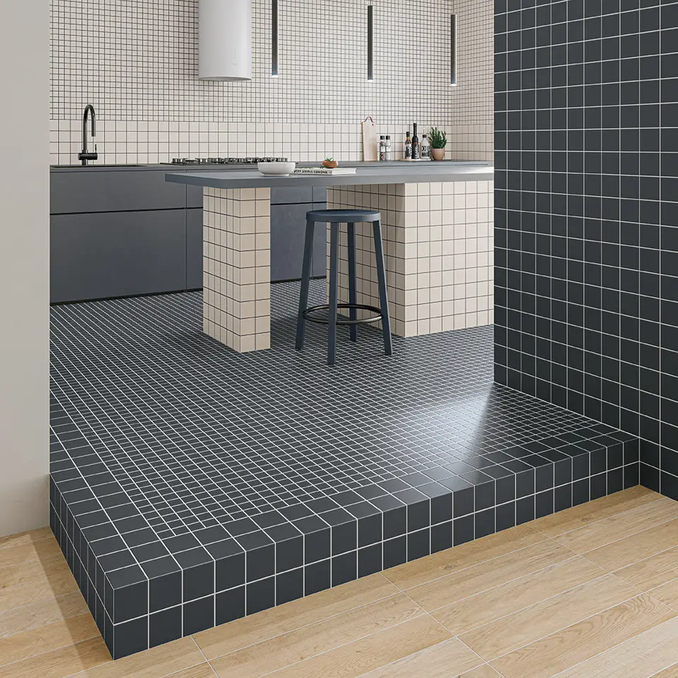 Grid M Deep Blue 6X6 Square Matt Porcelain Tile 0