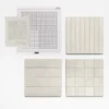 Grid M Off White 6X6 Square Matt Porcelain Tile 1