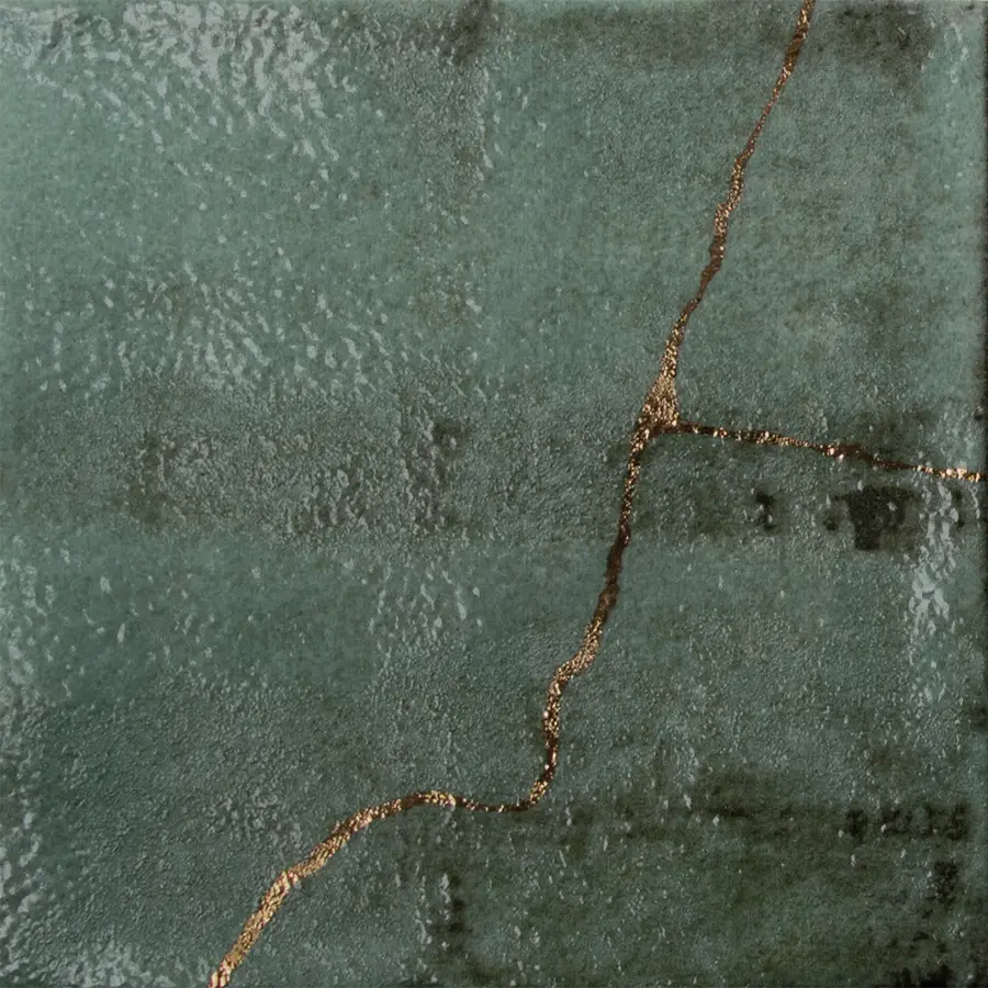 Kintsugi Green 5X5 Square Matt Porcelain Tile 1