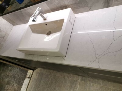 Mikado Grey 126x63 Polished Quartz Slab 3