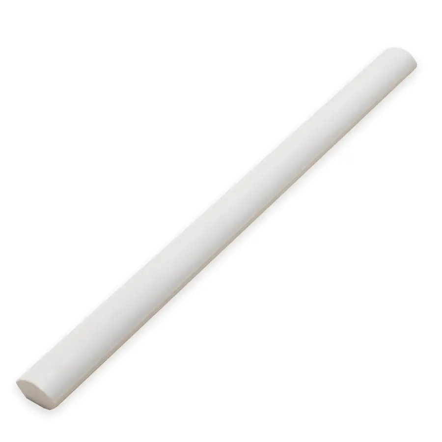 Mud Rounded Edge Pure White 0.43X5.5 Rectangle Matt Porcelain Trim 2