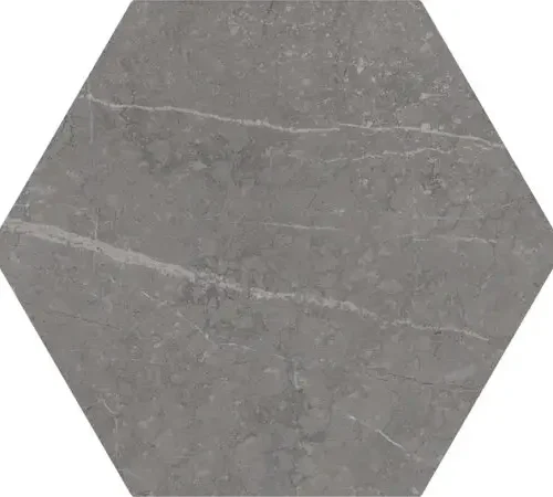 Petra Hexagon Charcoal 8X9 Matt Porcelain Tile 0