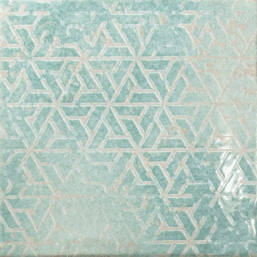 Suki Teal 5X5 Square Gloss Porcelain Tile 1