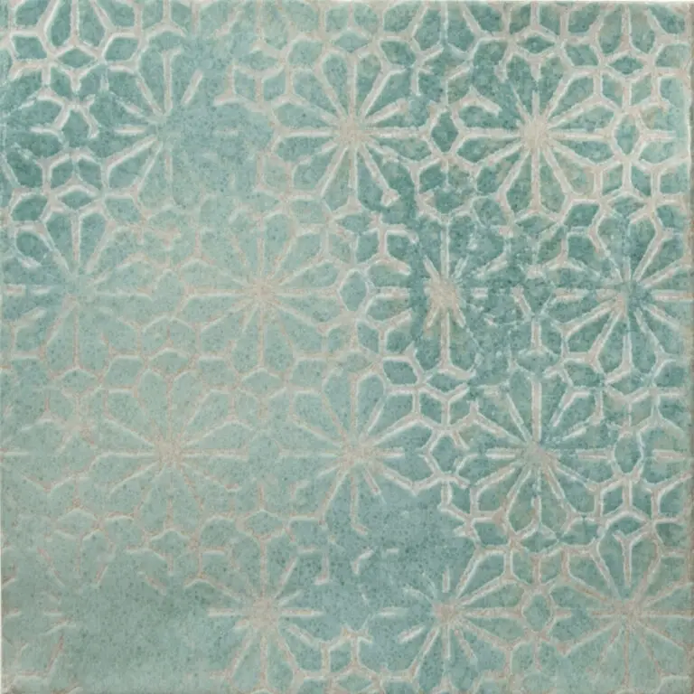 Suki Teal 5X5 Square Gloss Porcelain Tile 3