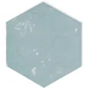 Zellige Hexa Aqua 4X5 Hexagon Gloss Porcelain Tile 0