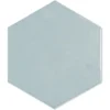 Zellige Hexa Aqua 4X5 Hexagon Gloss Porcelain Tile 8