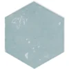 Zellige Hexa Aqua 4X5 Hexagon Gloss Porcelain Tile 3