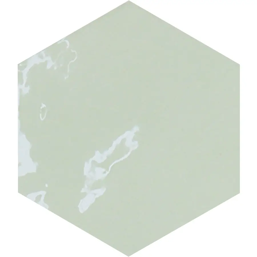 Zellige Hexa Mint 4X5 Hexagon Gloss Porcelain Tile 2