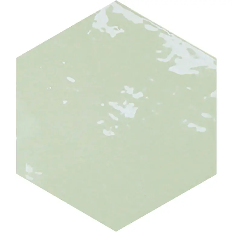 Zellige Hexa Mint 4X5 Hexagon Gloss Porcelain Tile 3