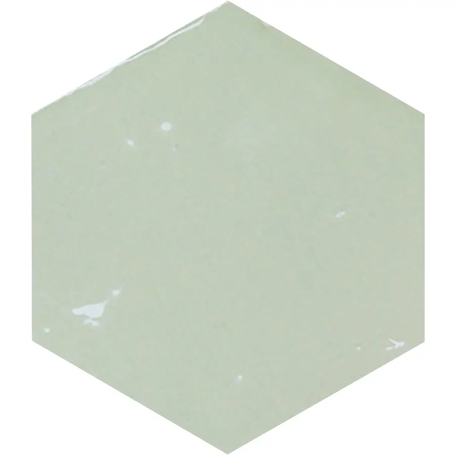 Zellige Hexa Mint 4X5 Hexagon Gloss Porcelain Tile 1