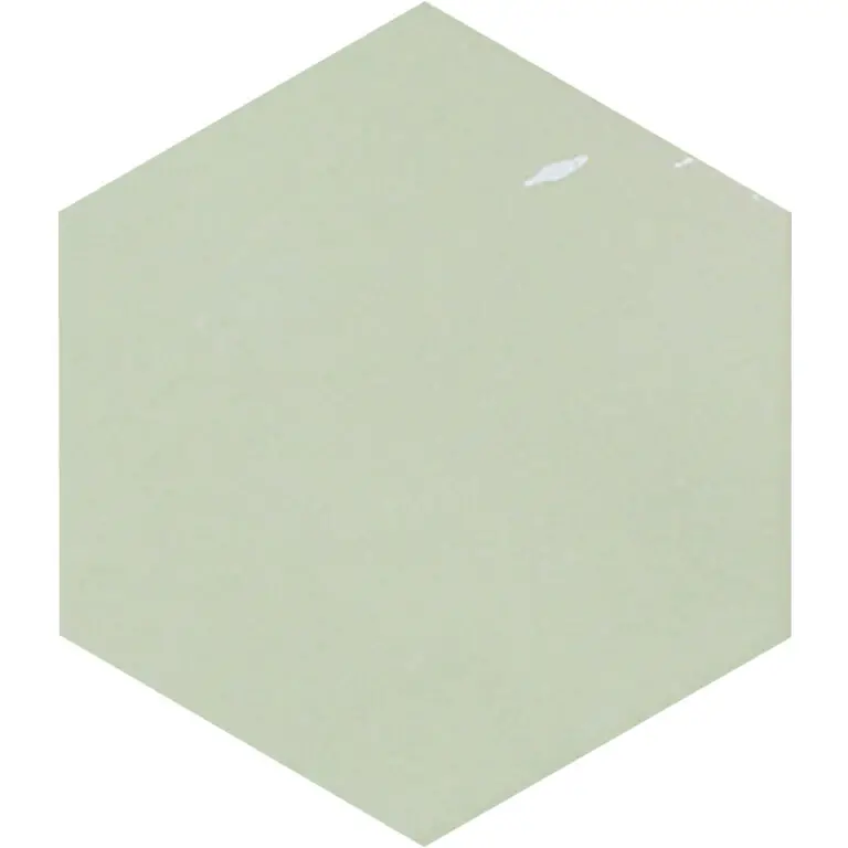 Zellige Hexa Mint 4X5 Hexagon Gloss Porcelain Tile 8